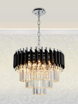 Каскадная люстра Natali Kovaltseva DARIAN 76017/5C CHROME BLACK Купить с доставкой по Москве и России Каскадная люстра Natali Kovaltseva DARIAN 76017/5C CHROME BLACK