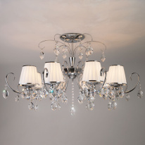 Фото Люстра на штанге Eurosvet 10021/8 хром/прозрачный хрусталь Strotskis