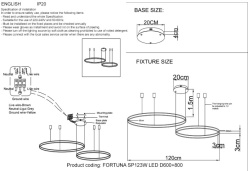 Купить Подвесная люстра Crystal Lux FORTUNA SP123W LED D600+800 BLACK
