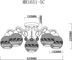 Купить с доставкой по Москве и России Накладная люстра MyFar MR1651-5C
