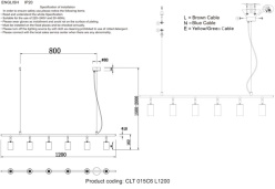 Цена на Подвесная люстра Crystal Lux CLT 015C6 L1200 BL-GO