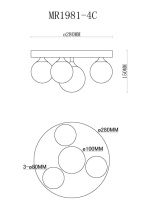Накладная люстра MyFar MR1981-4C в интернет магазине Гет Лайт