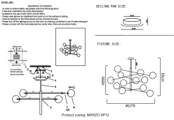 Люстра на штанге Crystal Lux MARZO SP12 BRONZE/TRANSPARENTE в интернет магазине Гет Лайт