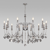 Фото Подвесная люстра Eurosvet 10120/12 хром/дымчатый хрусталь Strotskis Smart (10110/12)