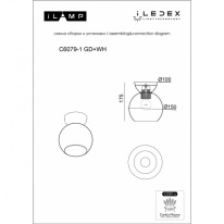 Купить Накладной светильник iLamp C6079-1 GD+WH