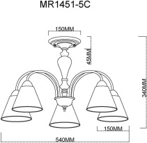 Люстра на штанге MyFar MR1451-5C Купить с доставкой по Москве и России Люстра на штанге MyFar MR1451-5C