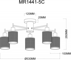 Люстра на штанге MyFar MR1441-5C в интернет магазине Гет Лайт
