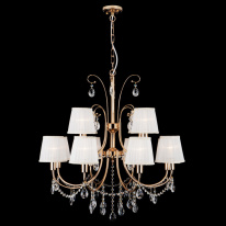 Подвесная люстра Eurosvet 10087/12 золото/прозрачный хрусталь Strotskis в интернет магазине Гет Лайт