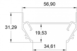 Купить Профиль для шинопроводов Denkirs TR3050-AL
