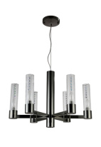 Фото Подвесная люстра Crystal Lux OTONO SP6+1 BLACK CHROMIUM/TRANSPARENTE