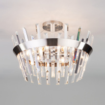 Люстра на штанге Eurosvet 10111/5 сатин-никель/прозрачный хрусталь Strotskis Фото Люстра на штанге Eurosvet 10111/5 сатин-никель/прозрачный хрусталь Strotskis