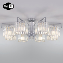 Фото Люстра на штанге Eurosvet 10126/8 хром/прозрачный хрусталь Strotskis Smart (10117/8)