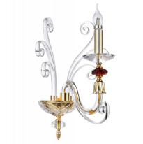 Фото Бра Crystal Lux CATARINA AP1 GOLD/TRANSPARENT-COGNAC