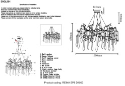 Каскадная люстра Crystal Lux REINA SP8 D1000 GOLD PEARL в интернет магазине Гет Лайт