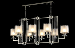 Подвесная люстра Crystal Lux NICOLAS SP8 L1000 NICKEL/WHITE Купить с доставкой по Москве и России Подвесная люстра Crystal Lux NICOLAS SP8 L1000 NICKEL/WHITE