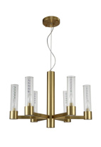 Фото Подвесная люстра Crystal Lux OTONO SP6+1 BRASS/TRANSPARENTE