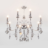 Цена на Подвесная люстра Eurosvet 10120/8 хром/дымчатый хрусталь Strotskis Smart (10110/8)