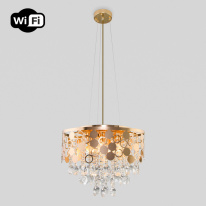 Фото Каскадная люстра Eurosvet 10123/6 золото/прозрачный хрусталь Strotskis Smart (10114/6)