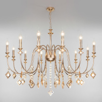 Фото Подвесная люстра Eurosvet 10120/12 золото/тонированный хрусталь Strotskis Smart (10110
