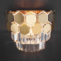 Цена на Бра Eurosvet 10113/2 золото/прозрачный хрусталь Strotskis