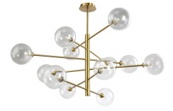 Фото Люстра на штанге Crystal Lux MARZO SP12 BRONZE/TRANSPARENTE