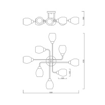 Купить с доставкой по Москве и России Накладная люстра Escada 1132/8P Black