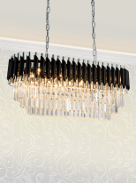 Купить с доставкой по Москве и России Каскадная люстра Natali Kovaltseva DARIAN 76017/8C CHROME BLACK