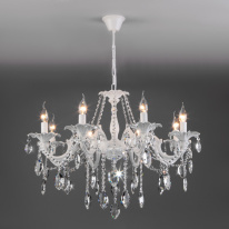 Подвесная люстра Eurosvet 10108/8 белый/прозрачный хрусталь Strotskis в интернет магазине Гет Лайт