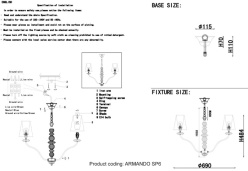 Купить Подвесная люстра Crystal Lux ARMANDO SP6 GOLD