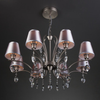 Цена на Подвесная люстра Eurosvet 10089/8 сатин-никель/прозрачный хрусталь Strotskis