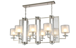 Подвесная люстра Crystal Lux NICOLAS SP8 L1000 NICKEL/WHITE Цена на Подвесная люстра Crystal Lux NICOLAS SP8 L1000 NICKEL/WHITE