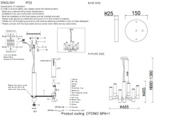 Подвесная люстра Crystal Lux OTONO SP6+1 BRASS/TRANSPARENTE в интернет магазине Гет Лайт