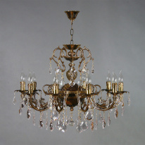 Фото Подвесная люстра AMBIENTE by BRIZZI 8888/10 PB Leaf crystal