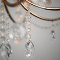 Купить с доставкой по Москве и России Подвесная люстра Eurosvet 10087/12 золото/прозрачный хрусталь Strotskis