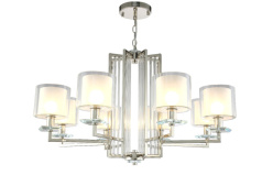 Подвесная люстра Crystal Lux NICOLAS SP-PL8 NICKEL/WHITE Цена на Подвесная люстра Crystal Lux NICOLAS SP-PL8 NICKEL/WHITE