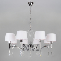 Цена на Подвесная люстра Eurosvet 10093/8 хром/прозрачный хрусталь Strotskis