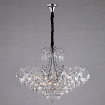 Фото Каскадная люстра Eurosvet 10080/12 хром/прозрачный хрусталь Strotskis