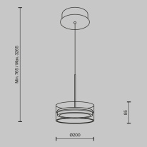 Купить с доставкой по Москве и России Подвесной светильник Maytoni MOD348PL-L14BBS3K