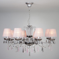 Цена на Подвесная люстра Eurosvet 10086/8 серебро/дымчатый хрусталь Strotskis
