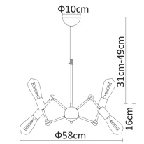 Цена на Люстра на штанге ARTE Lamp A9190LM-6BK