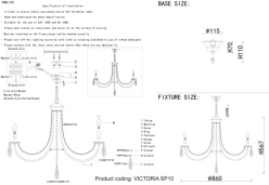 Купить с доставкой по Москве и России Подвесная люстра Crystal Lux VICTORIA SP10 GOLD/AMBER