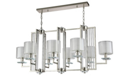 Подвесная люстра Crystal Lux NICOLAS SP8 L1000 NICKEL/WHITE Фото Подвесная люстра Crystal Lux NICOLAS SP8 L1000 NICKEL/WHITE