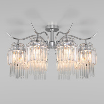 Фото Люстра на штанге Eurosvet 10119/8 хром/прозрачный хрусталь Strotskis