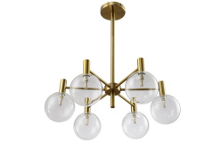 Фото Люстра на штанге Crystal Lux ANDRES SP6 BRONZE/TRANSPARENTE