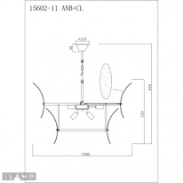 Подвесная люстра iLamp 15602-11 ANB+CL Купить Подвесная люстра iLamp 15602-11 ANB+CL