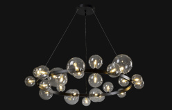 Цена на Подвесная люстра Crystal Lux AGATA SP24 V2 BLACK/TRANSPARENTE