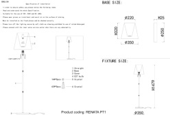 Торшер Crystal Lux RENATA PT1 GOLD в интернет магазине Гет Лайт