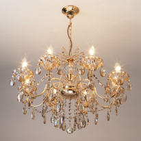 Подвесная люстра Eurosvet 10025/8 золото/тонированный хрусталь Strotskis в интернет магазине Гет Лайт
