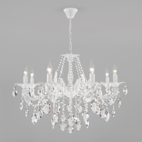 Фото Подвесная люстра Eurosvet 10108/8 белый/прозрачный хрусталь Strotskis