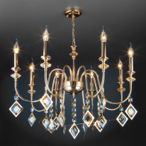 Цена на Подвесная люстра Eurosvet 10120/8 золото/тонированный хрусталь Strotskis Smart (10110/